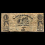 Canada, Banque du Peuple (People's Bank), 1 dollar <br /> October 1, 1839