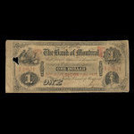 Canada, Bank of Montreal, 1 dollar <br /> January 2, 1857