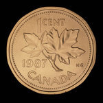 Canada, Elizabeth II, 1 cent <br /> 1987