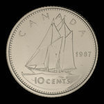 Canada, Elizabeth II, 10 cents <br /> 1987