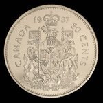 Canada, Elizabeth II, 50 cents <br /> 1987