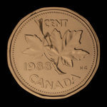 Canada, Elizabeth II, 1 cent <br /> 1988