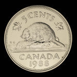 Canada, Elizabeth II, 5 cents <br /> 1988