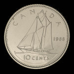 Canada, Elizabeth II, 10 cents <br /> 1988