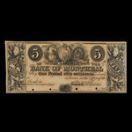 Canada, Bank of Montreal, 5 dollars <br /> April 2, 1844