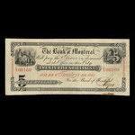 Canada, Bank of Montreal, 5 dollars <br /> February 1, 1853