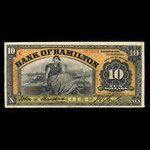 Canada, Bank of Hamilton, 10 dollars <br /> June 1, 1914