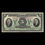 Canada, Imperial Bank of Canada, 5 dollars <br /> November 1, 1933