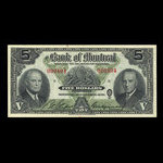 Canada, Bank of Montreal, 5 dollars <br /> December 7, 1942