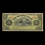 Canada, Quebec Bank, 5 dollars <br /> June 1, 1908