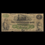 Canada, Westmorland Bank of New Brunswick, 2 dollars <br /> August 1, 1861