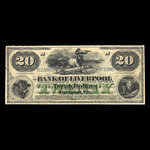 Canada, Bank of Liverpool, 20 dollars <br /> November 1, 1871