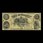 Canada, Bank of Toronto (The), 5 dollars <br /> July 1, 1890