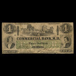 Canada, Commercial Bank of the Midland District, 4 dollars <br /> May 2, 1854