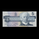Canada, Bank of Canada, 5 dollars <br /> 1986