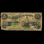 Canada, Exchange Bank of Canada, 5 dollars <br /> October 1, 1872