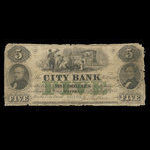 Canada, City Bank (Montreal), 5 dollars <br /> January 1, 1857