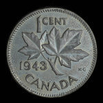 Canada, George VI, 1 cent <br /> 1943