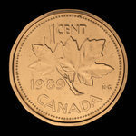 Canada, Elizabeth II, 1 cent <br /> 1989