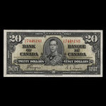 Canada, Bank of Canada, 20 dollars <br /> January 2, 1937