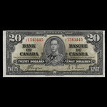 Canada, Bank of Canada, 20 dollars : January 2, 1937