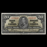 Canada, Bank of Canada, 20 dollars : January 2, 1937