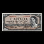 Canada, Bank of Canada, 100 dollars : 1954