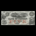 Canada, Bank of Clifton, 5 dollars <br /> October 1, 1859