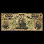 Canada, Exchange Bank of Canada, 4 dollars : October 1, 1872