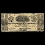 Canada, Farmer's Joint Stock Banking Co., 4 dollars : 1840