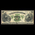Canada, Bank of Liverpool, 5 dollars : November 1, 1871