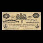 Canada, Macdonald & Company Bankers, 5 dollars : September 6, 1863