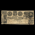 Canada, Niagara Suspension Bridge Bank, 20 dollars <br /> January 4, 1841