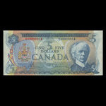 Canada, Bank of Canada, 5 dollars <br /> 1972