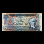 Canada, Bank of Canada, 5 dollars <br /> 1972