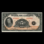 Canada, Bank of Canada, 5 dollars <br /> 1935