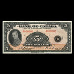 Canada, Bank of Canada, 5 dollars <br /> 1935