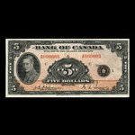 Canada, Bank of Canada, 5 dollars <br /> 1935