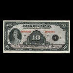 Canada, Bank of Canada, 10 dollars <br /> 1935