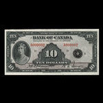 Canada, Bank of Canada, 10 dollars <br /> 1935