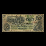 Canada, Mechanics Bank (Montreal), 5 dollars <br /> June 1, 1872