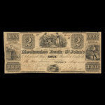 Canada, Mechanics Bank of St. John's, 2 piastres <br /> May 2, 1860