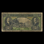 Canada, Merchants Bank of Canada (The), 5 dollars <br /> January 3, 1917
