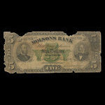 Canada, Molsons Bank, 5 dollars <br /> July 2, 1890