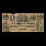Canada, Banque du Peuple (People's Bank), 1 dollar <br /> March 1, 1850