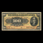 Canada, Royal Bank of Canada, 100 dollars <br /> January 2, 1913