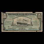 British Guiana, Royal Bank of Canada, 5 dollars <br /> January 2, 1920