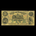 Canada, Bank of Toronto (The), 5 dollars <br /> July 1, 1890