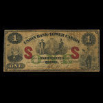 Canada, Union Bank of Lower Canada, 1 dollar <br /> March 1, 1866