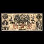 Canada, Bank of Western Canada, 1 dollar <br /> September 20, 1859